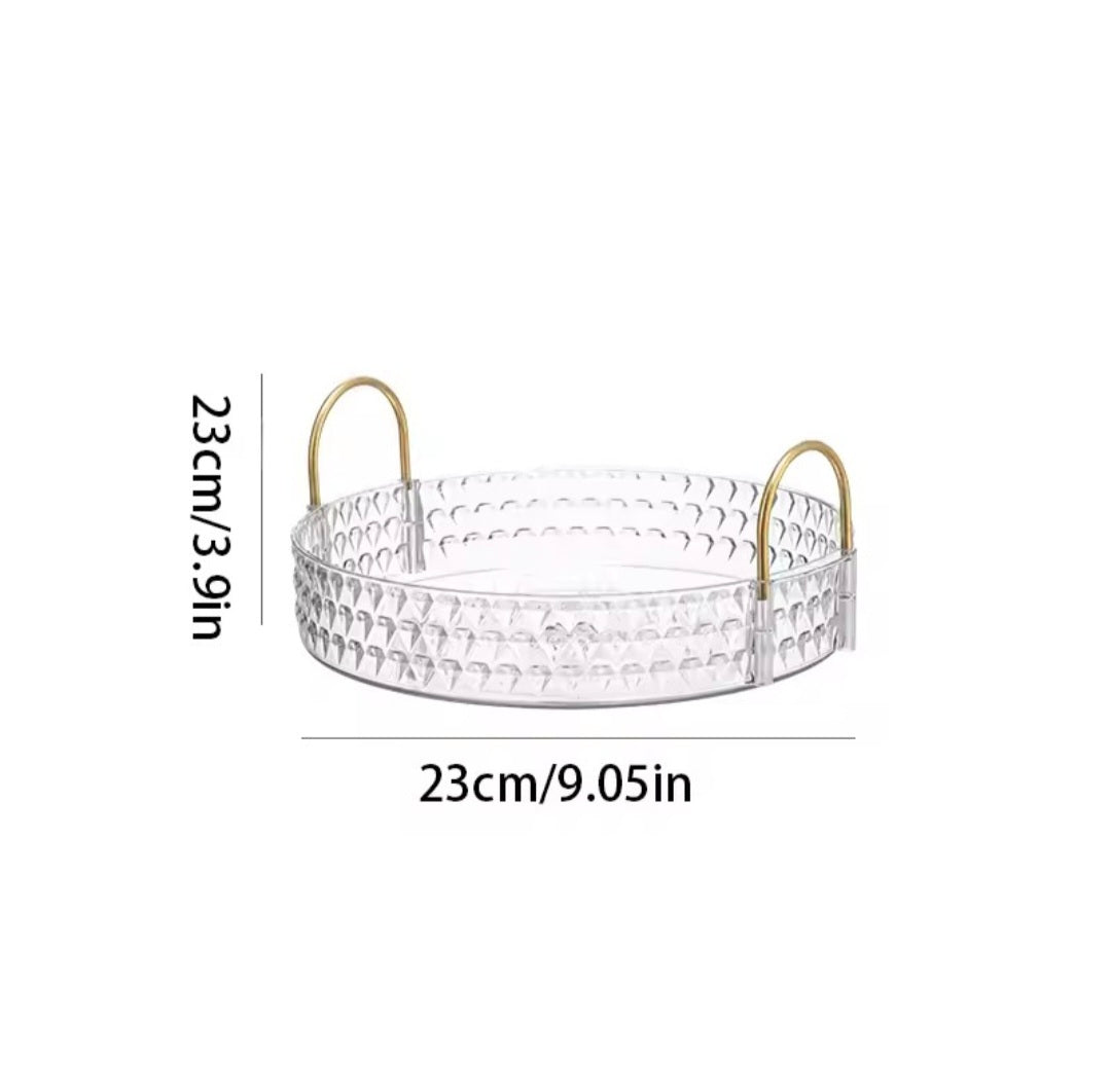 360° Rotating Makeup Organizer Tower – Clear, Aesthetic & Space Saving