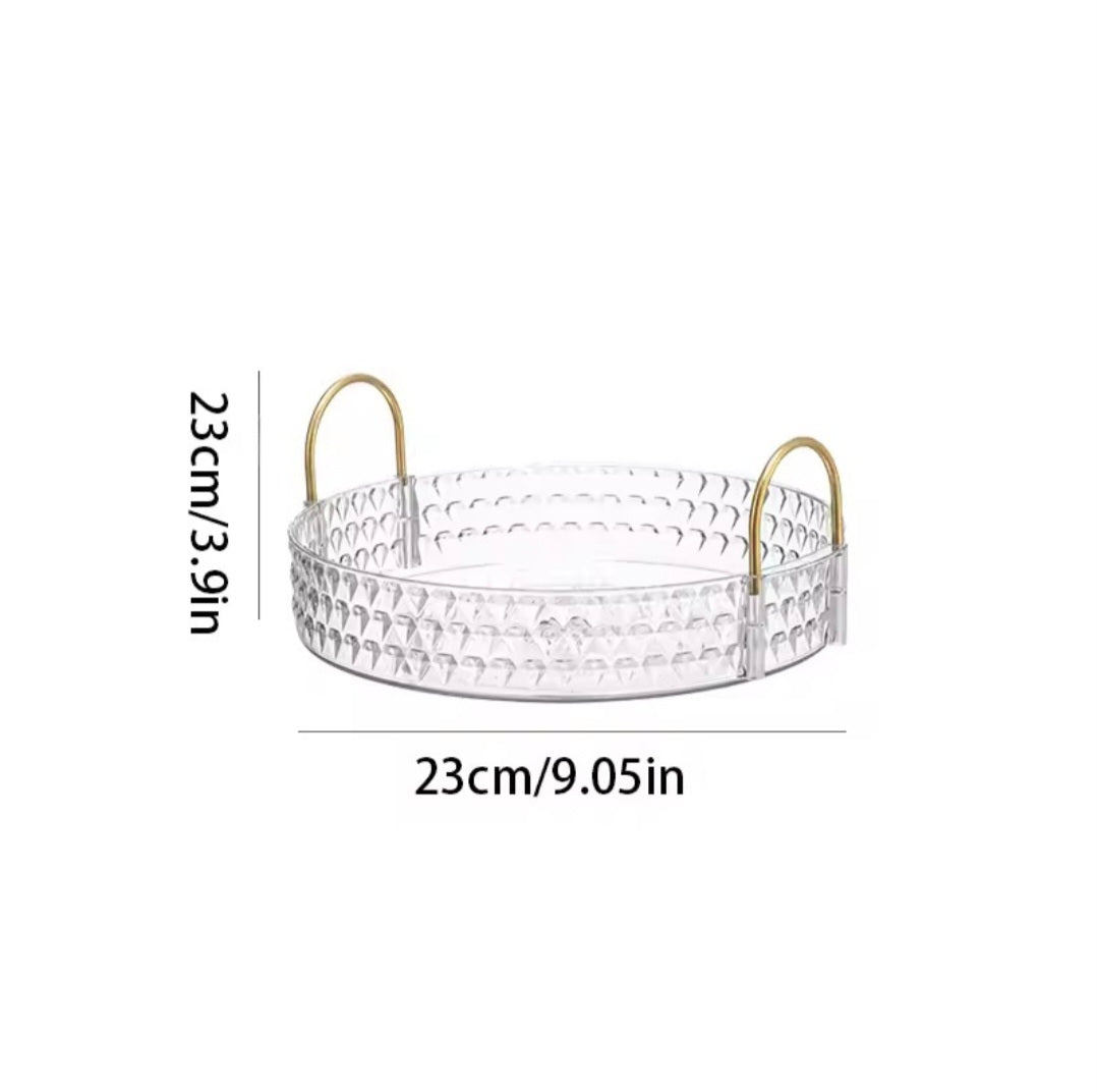 360° Rotating Makeup Organizer Tower – Clear, Aesthetic & Space Saving